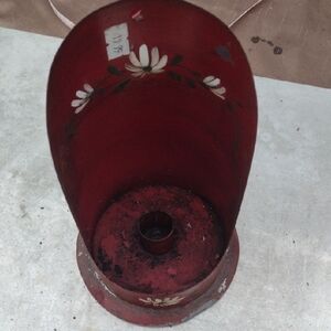 Handcrafted Red Floral Candle Holder